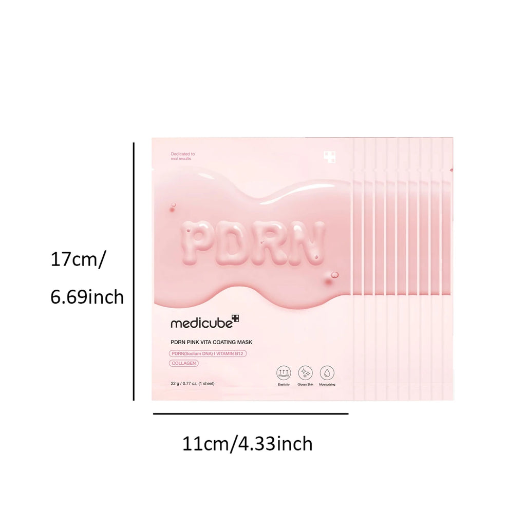 medicube Salmon DNA PDRN Pink Vita Coating Sheet Mask 10ea,Hydrogel Sheet Technology,Korean Skincare,K-Beauty,Korean Makeup