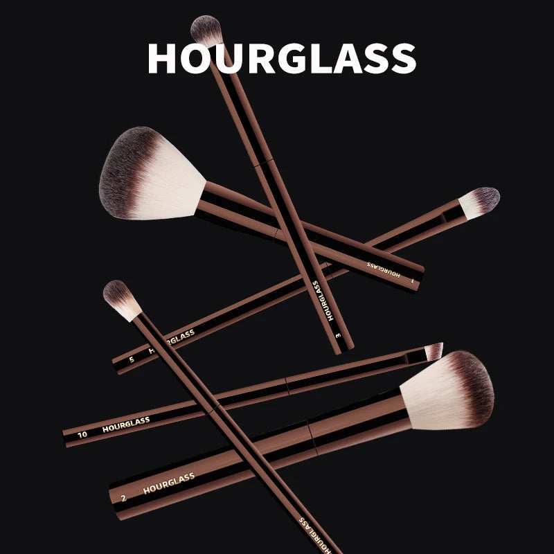 Hourglass Makeup Brush- No.1 Round Head Powder Brush Soft and Skin-friendly Fiber Hair Fashion Design Single Face Brush