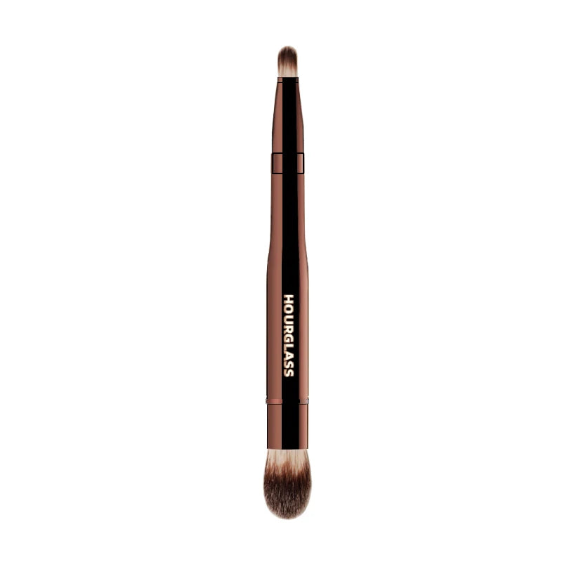 Hourglass Makeup Brush- No.28 Double Head Retractable Multifunctional Makeup Brush Concealer Highlight Face Makeup Brush