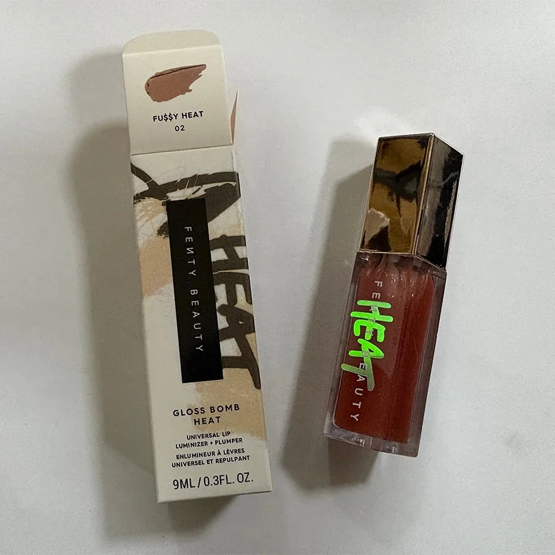 Fenty Beauty Lip Glaze Fuchsia Flex Moisturizing Sequins Lipstick Full Lip Makeup Beginner Transparent Lipstick Female Cosmetics