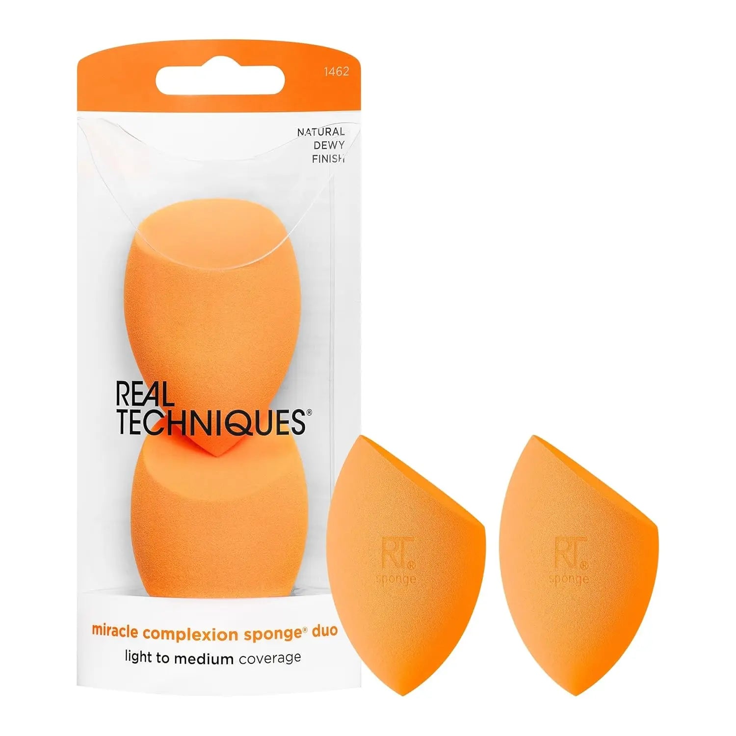 Real Techniques Skin Sponge, Makeup Blender, Liquid Base & Cream, Professional Makeup Tool Without Stripes, 4 Free Units