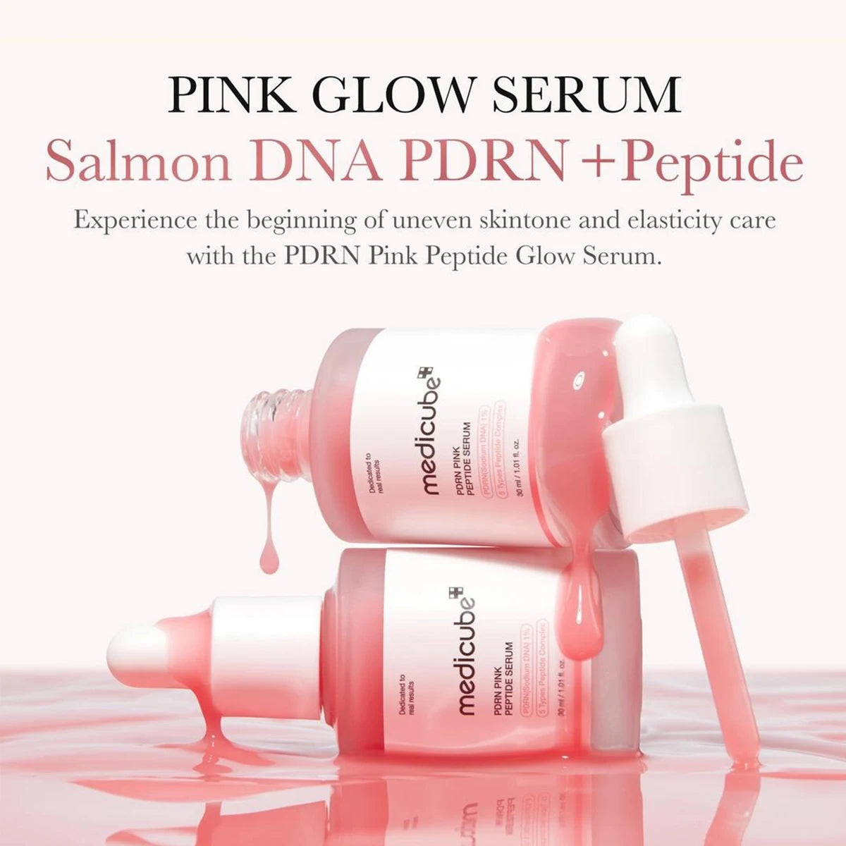 Medicube Salmon DNA PDRN Pink Peptide Serum,Smooth Texture&Quick Absorption,Lightweight&Non-Greasy,Korean Skincare,Korean Makeup