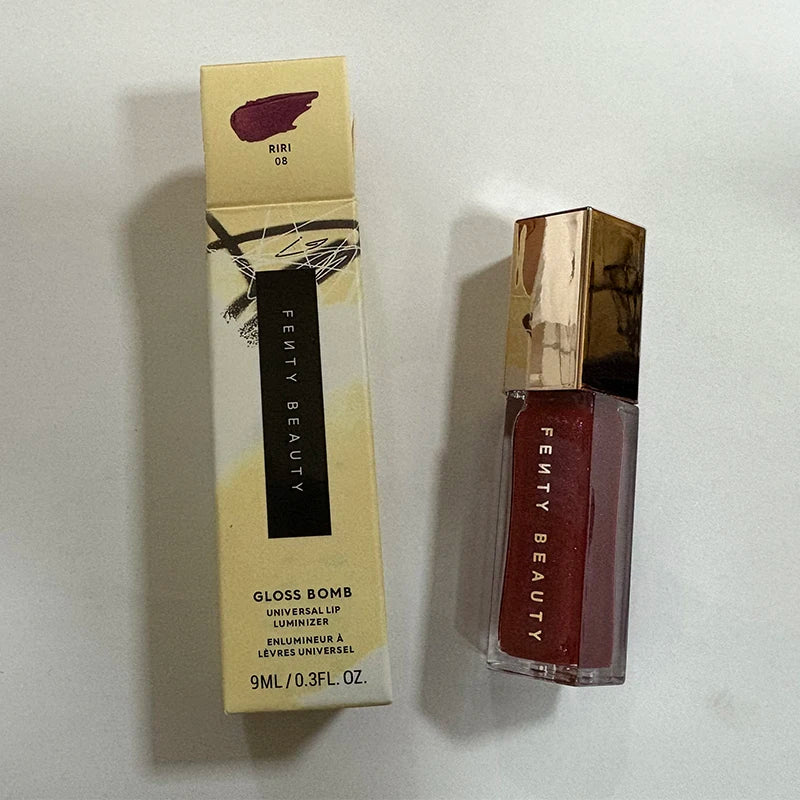Fenty Beauty Lip Glaze Fuchsia Flex Moisturizing Sequins Lipstick Full Lip Makeup Beginner Transparent Lipstick Female Cosmetics
