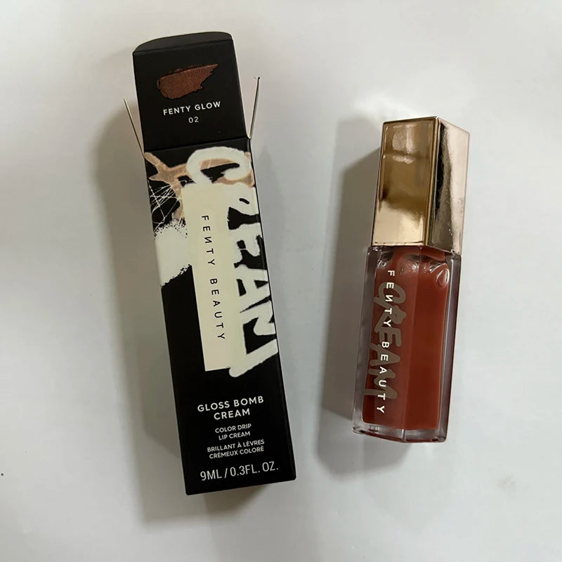 Fenty Beauty Lip Glaze Fuchsia Flex Moisturizing Sequins Lipstick Full Lip Makeup Beginner Transparent Lipstick Female Cosmetics
