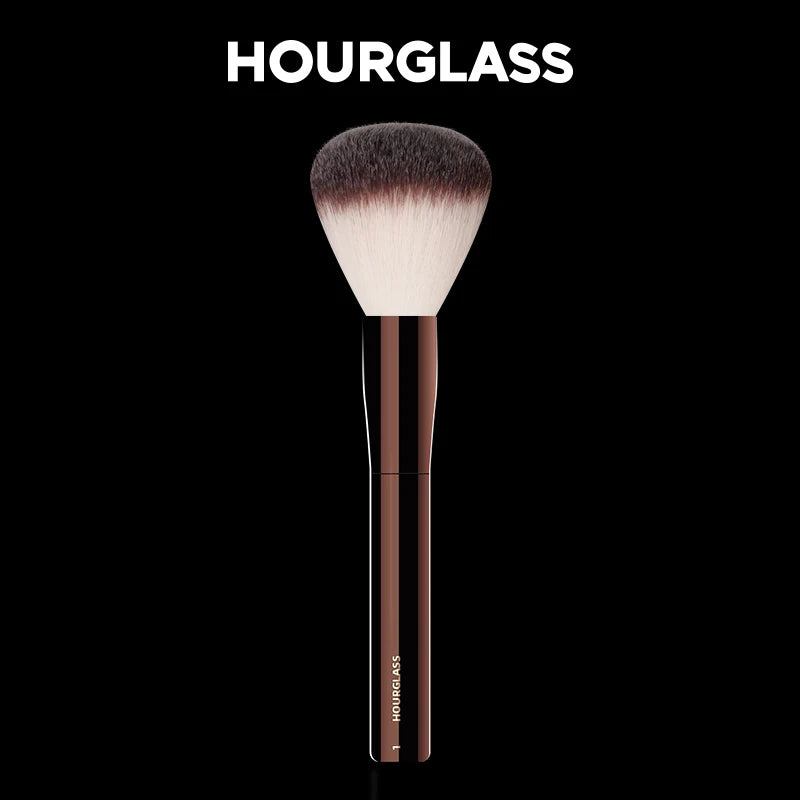 Hourglass Makeup Brush- No.1 Round Head Powder Brush Soft and Skin-friendly Fiber Hair Fashion Design Single Face Brush