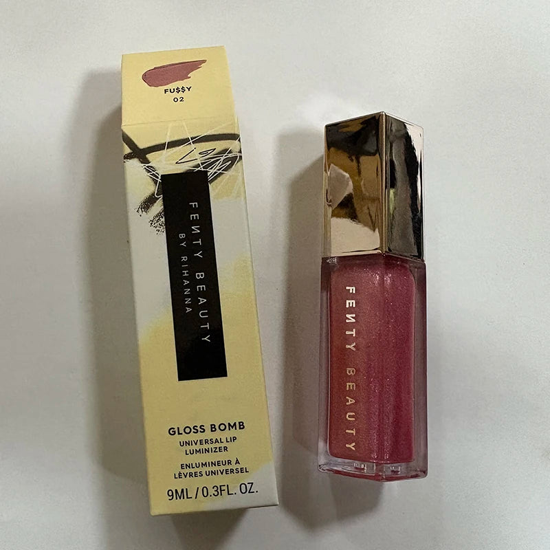 Fenty Beauty Lip Glaze Fuchsia Flex Moisturizing Sequins Lipstick Full Lip Makeup Beginner Transparent Lipstick Female Cosmetics