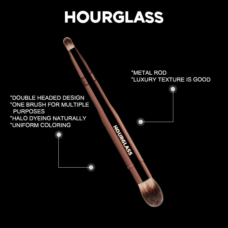 Hourglass Makeup Brush- No.28 Double Head Retractable Multifunctional Makeup Brush Concealer Highlight Face Makeup Brush