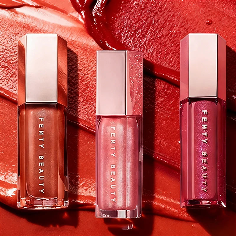 Fenty Beauty Lip Glaze Fuchsia Flex Moisturizing Sequins Lipstick Full Lip Makeup Beginner Transparent Lipstick Female Cosmetics